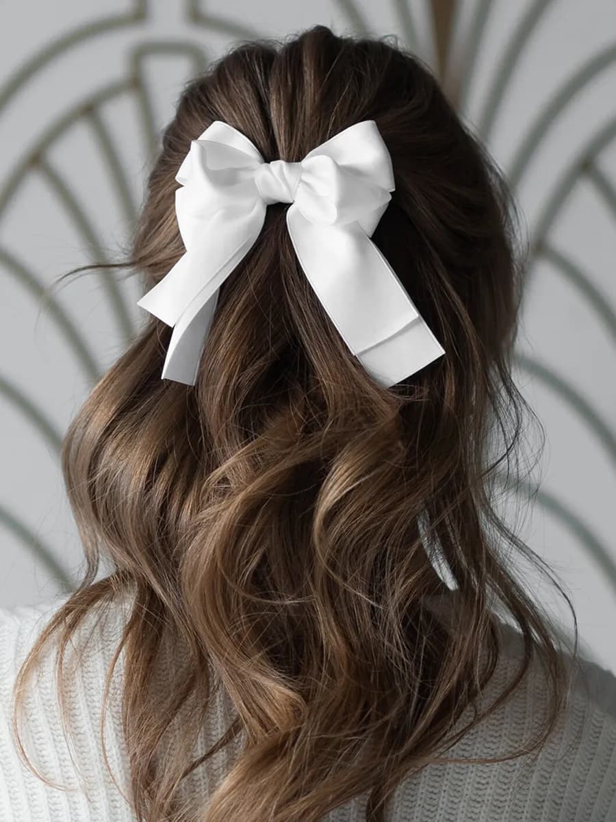 Бант на заколке для волос для девочек аксессуар женский
