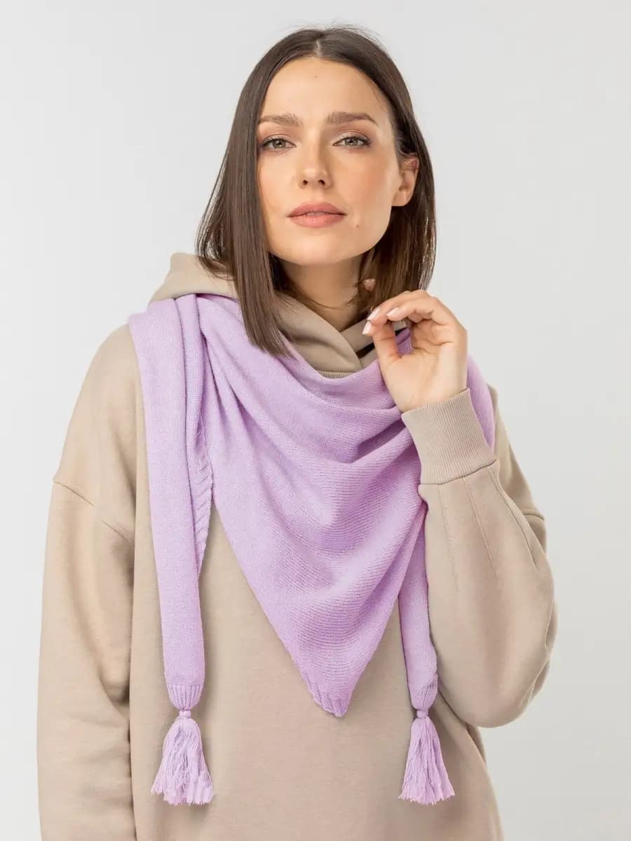 Платок теплый, косынка вязаная, шарф на голову