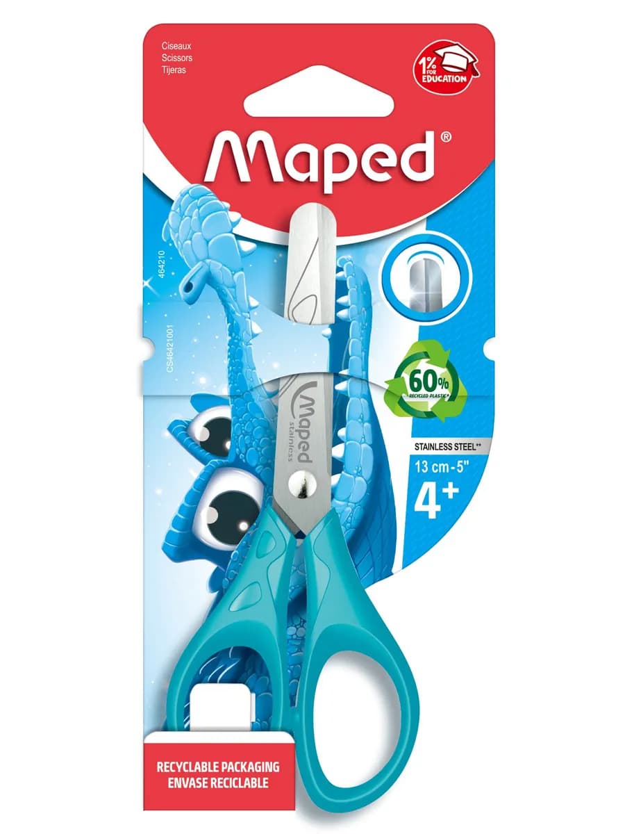 Ножницы 13 см школьные симметричные кольца