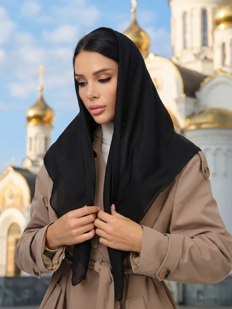 Платок на голову легкий повседневный