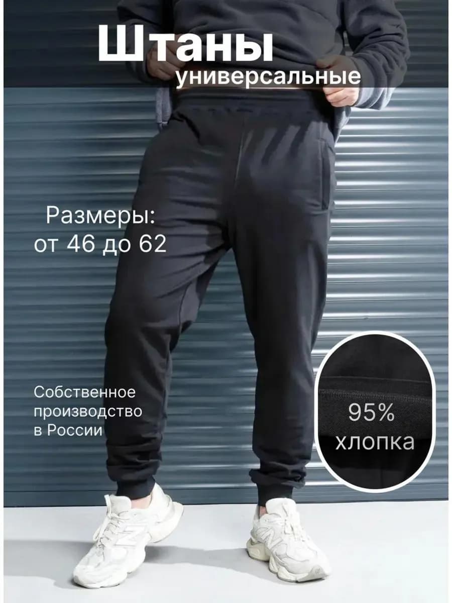 Брюки спортивные джоггеры без начеса