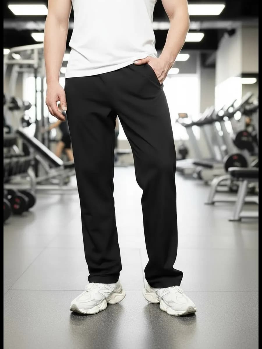 Штаны спортивные прямые без начеса на резинке