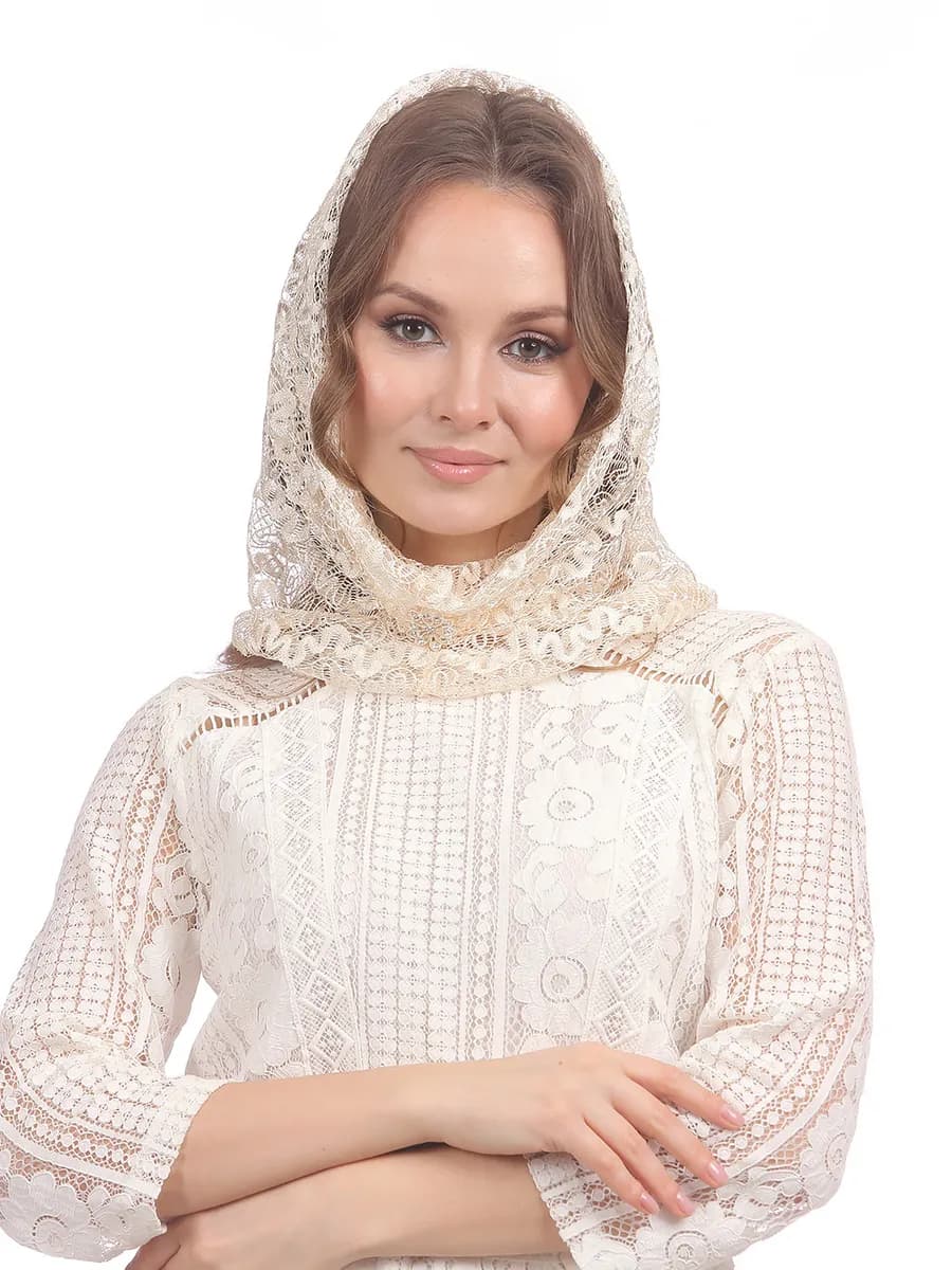 Платок-капор,снуд для церкви и храма,ниспадающий,церковный