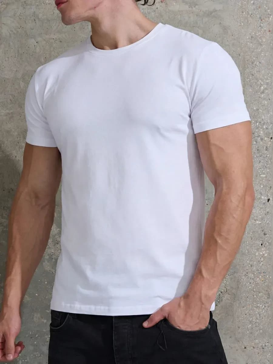 Футболка стрейч с эластаном белая