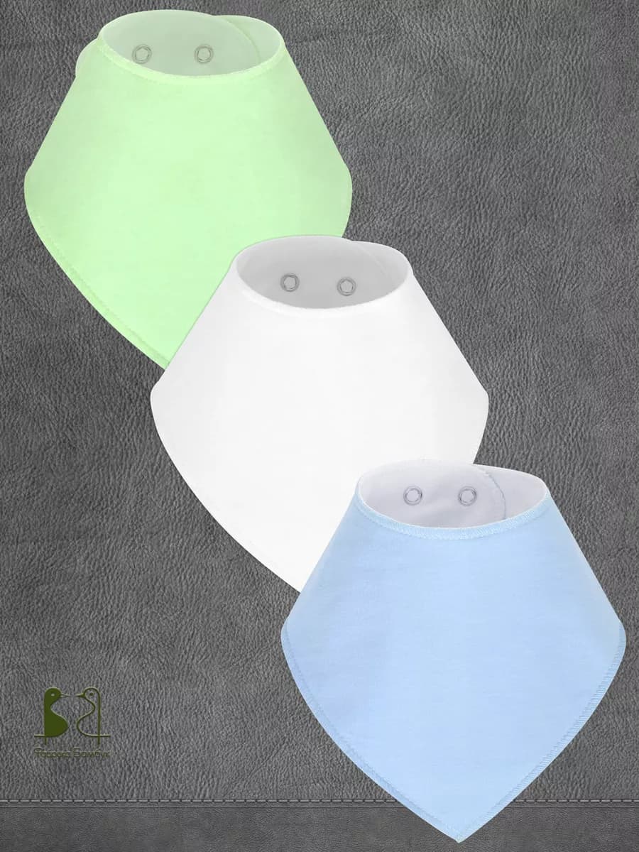 Набор слюнявчиков с кнопками 3 шт - фото 1