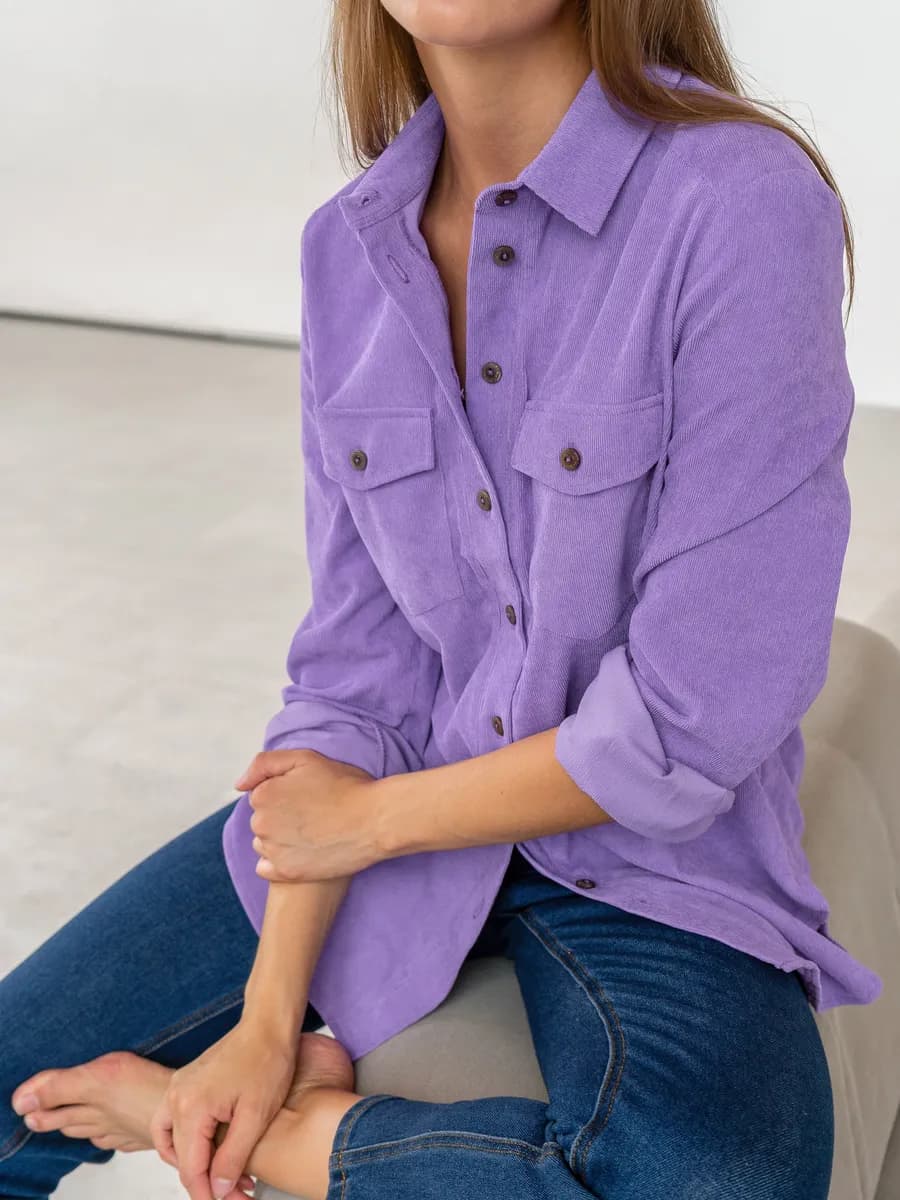 Рубашка оверсайз больших размеров вельветовая