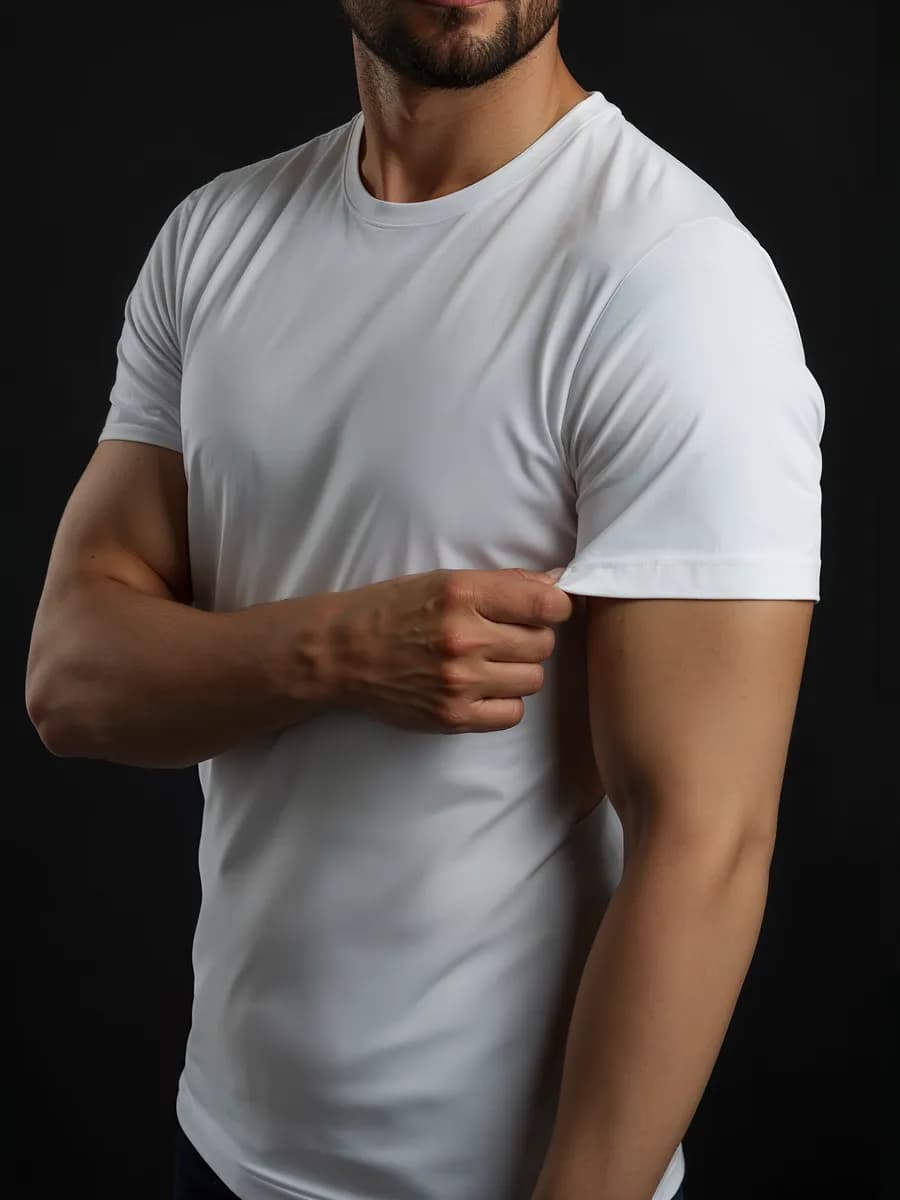 Футболка мужская белая плотная - фото 1