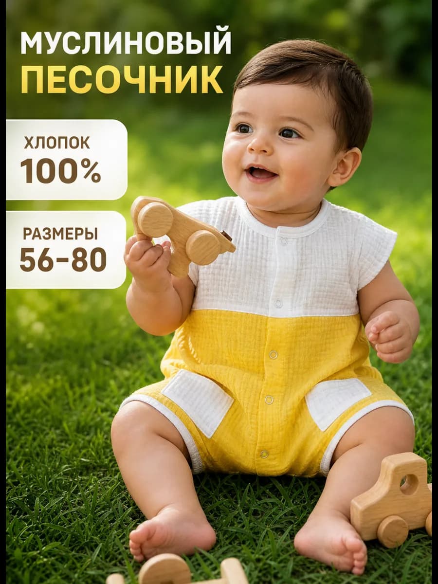 Песочник для малышей из муслина