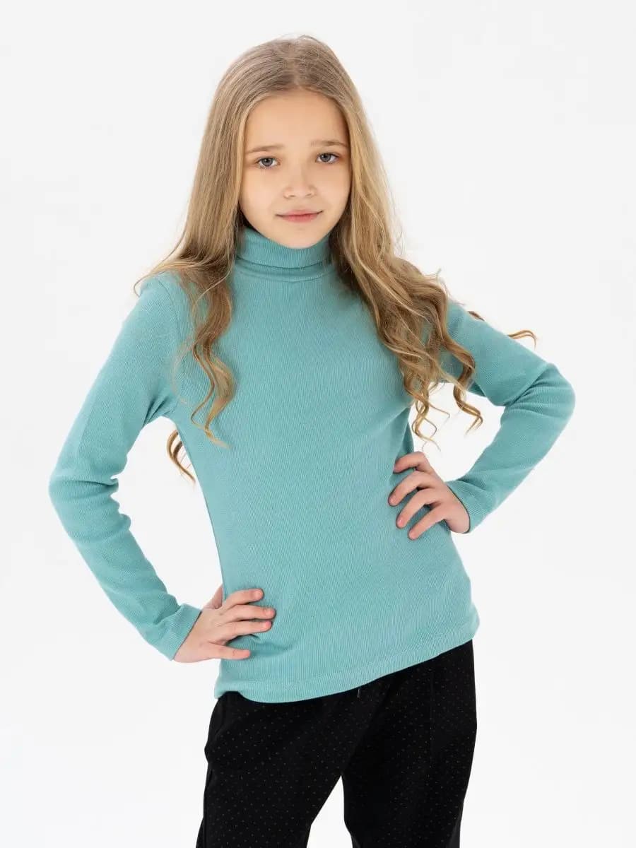 Водолазка для девочек с горлом в рубчик для школы
