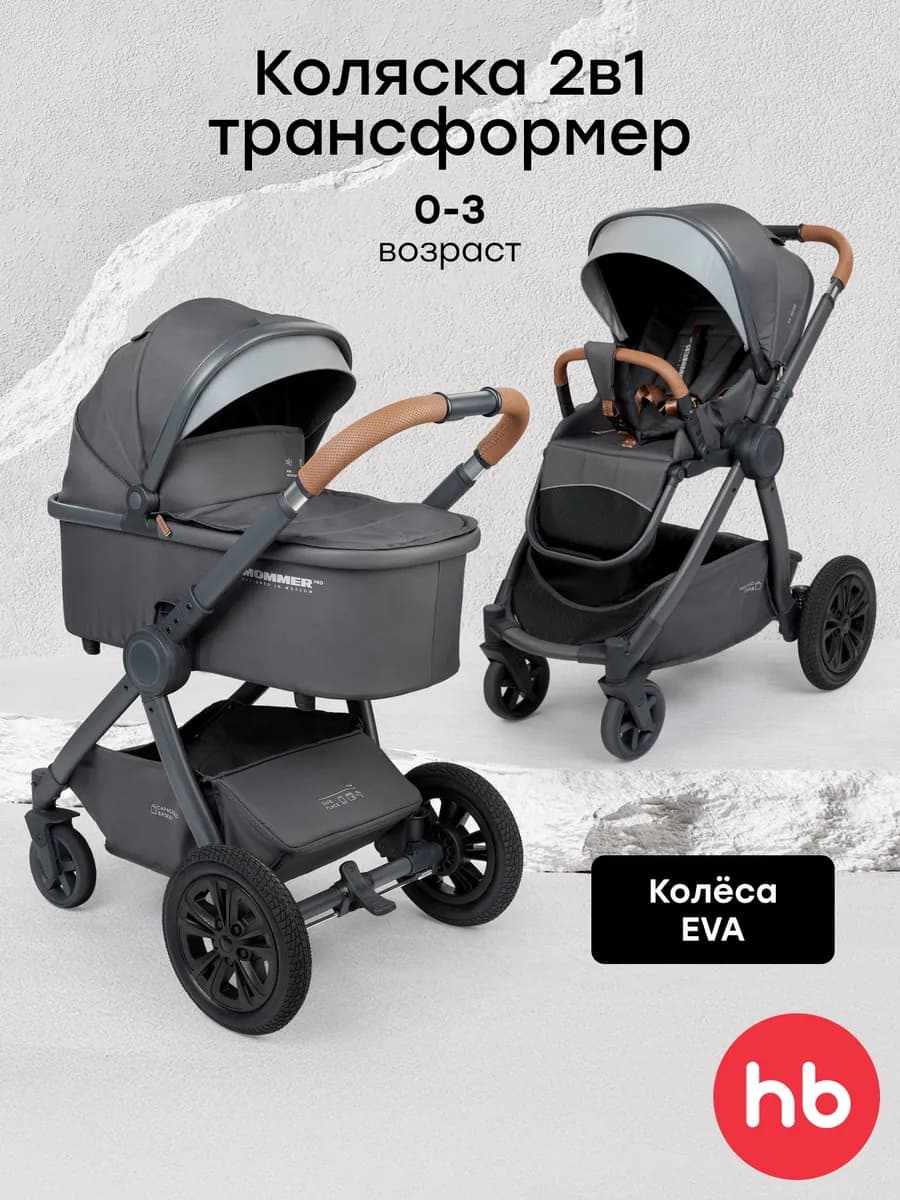 Коляска для новорожденных 2в1 трансформер MOMMER PRO