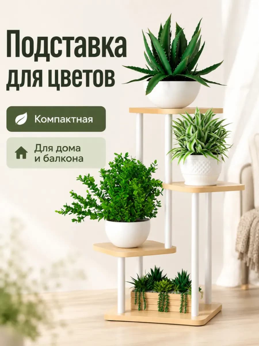 Подставка для цветов напольная 4 полки