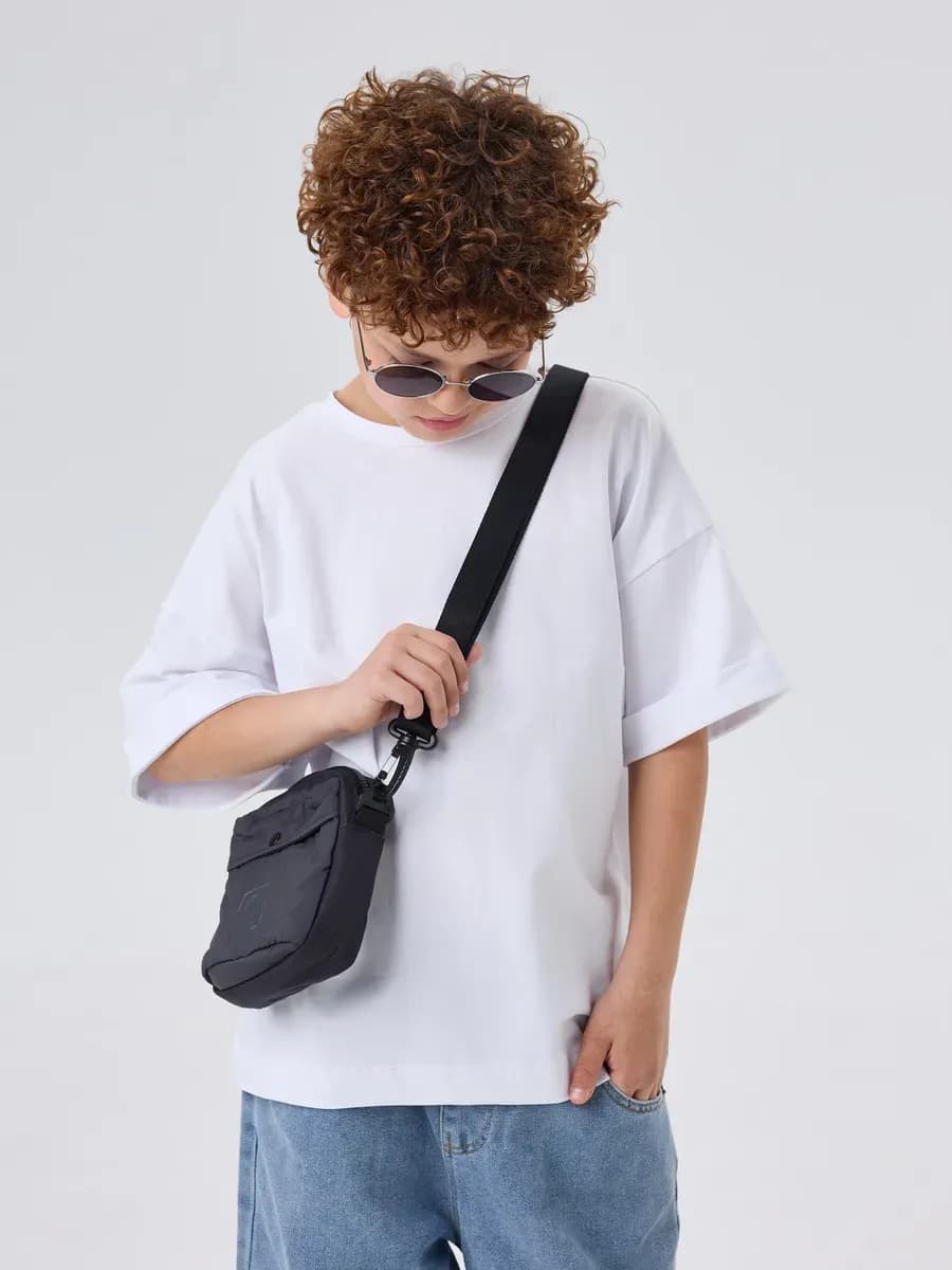 Футболка белая для мальчика оверсайз