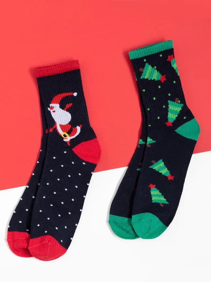 Носки новогодние с принтом, подарок на новый год 2026