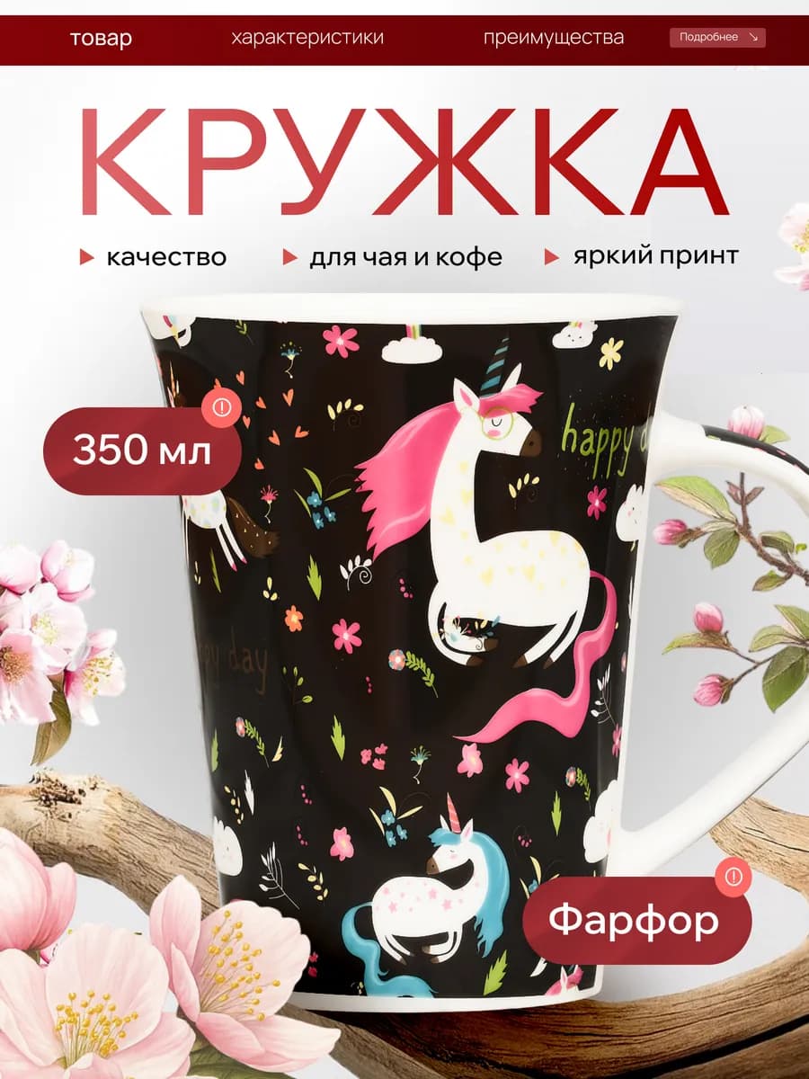Кружка для чая и кофе Единорог - фото 1