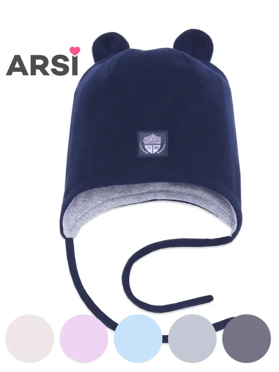 Шапочка с ушками для малыша демисезон