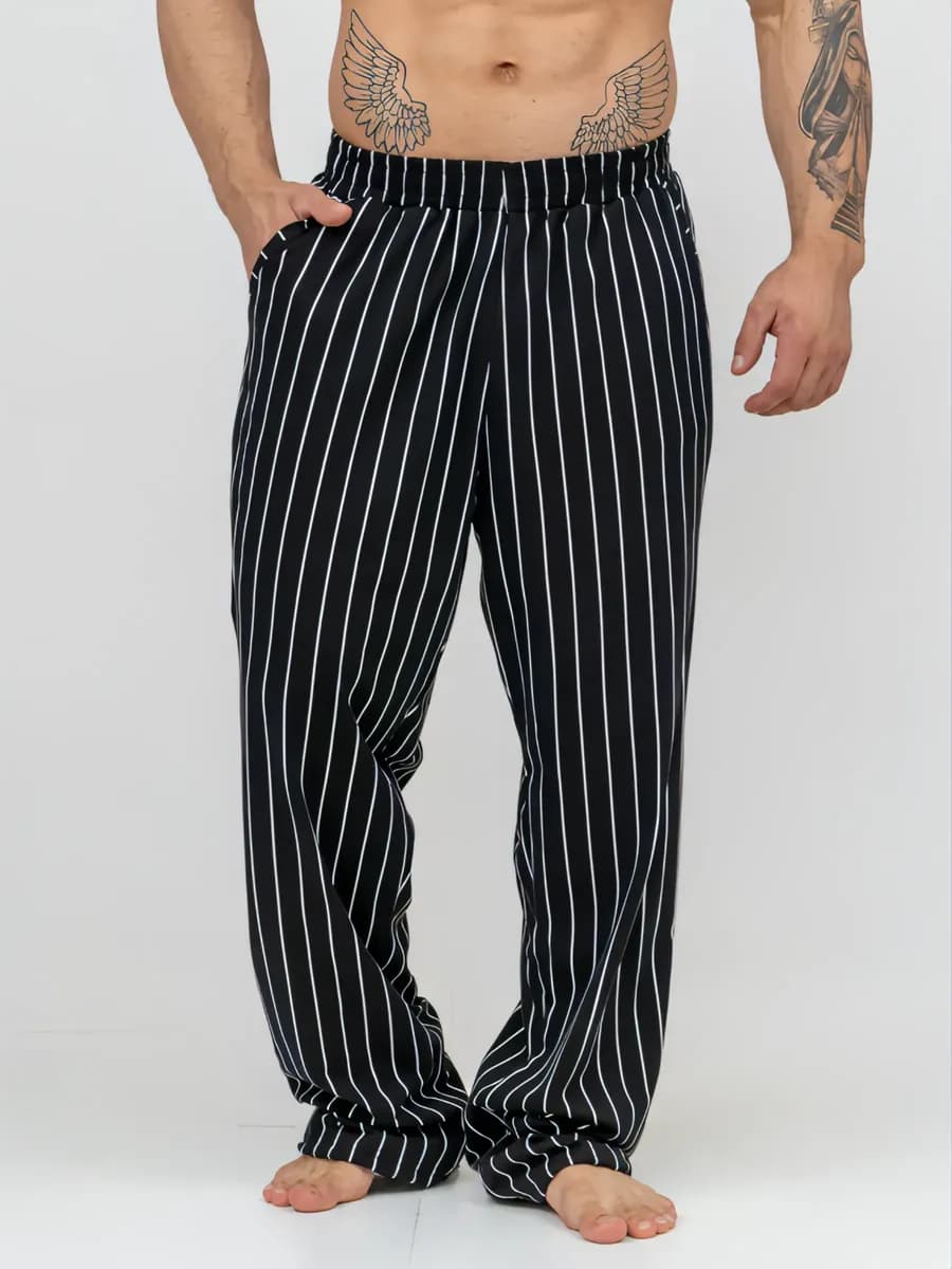 Брюки домашние в полоску - фото 1