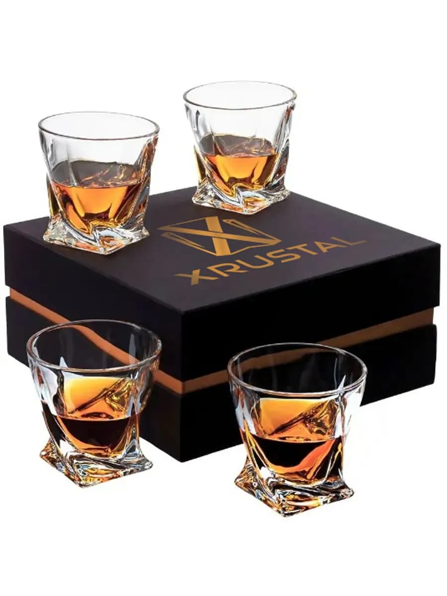 Подарочный набор бокалов для виски и вина 4 шт