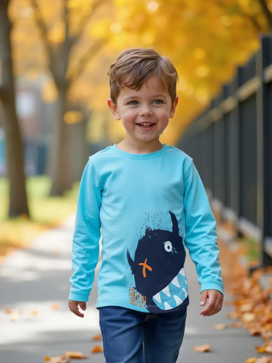 Лонгслив для мальчика с принтом