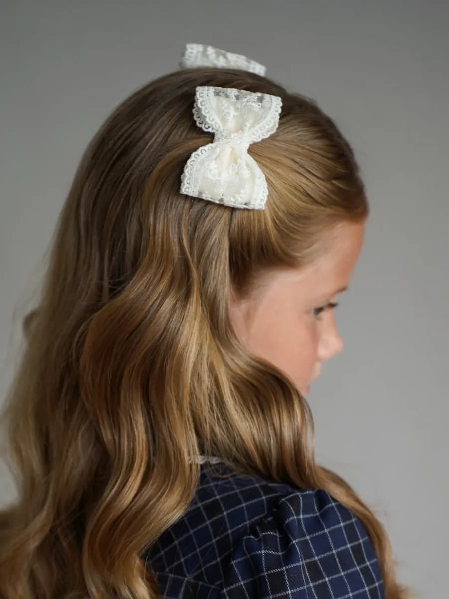 Заколка зажим бант для волос в школу