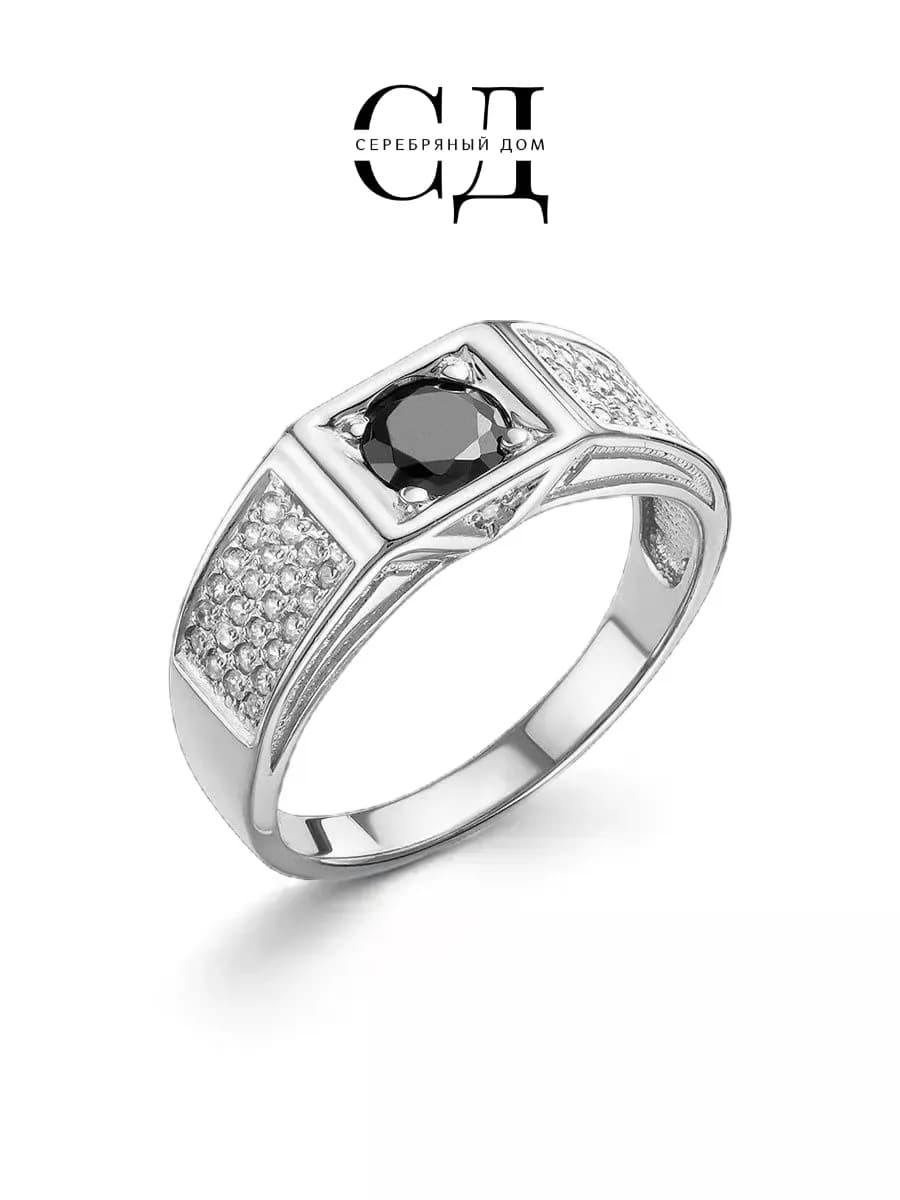 Печатка серебро 925 с черным камнем