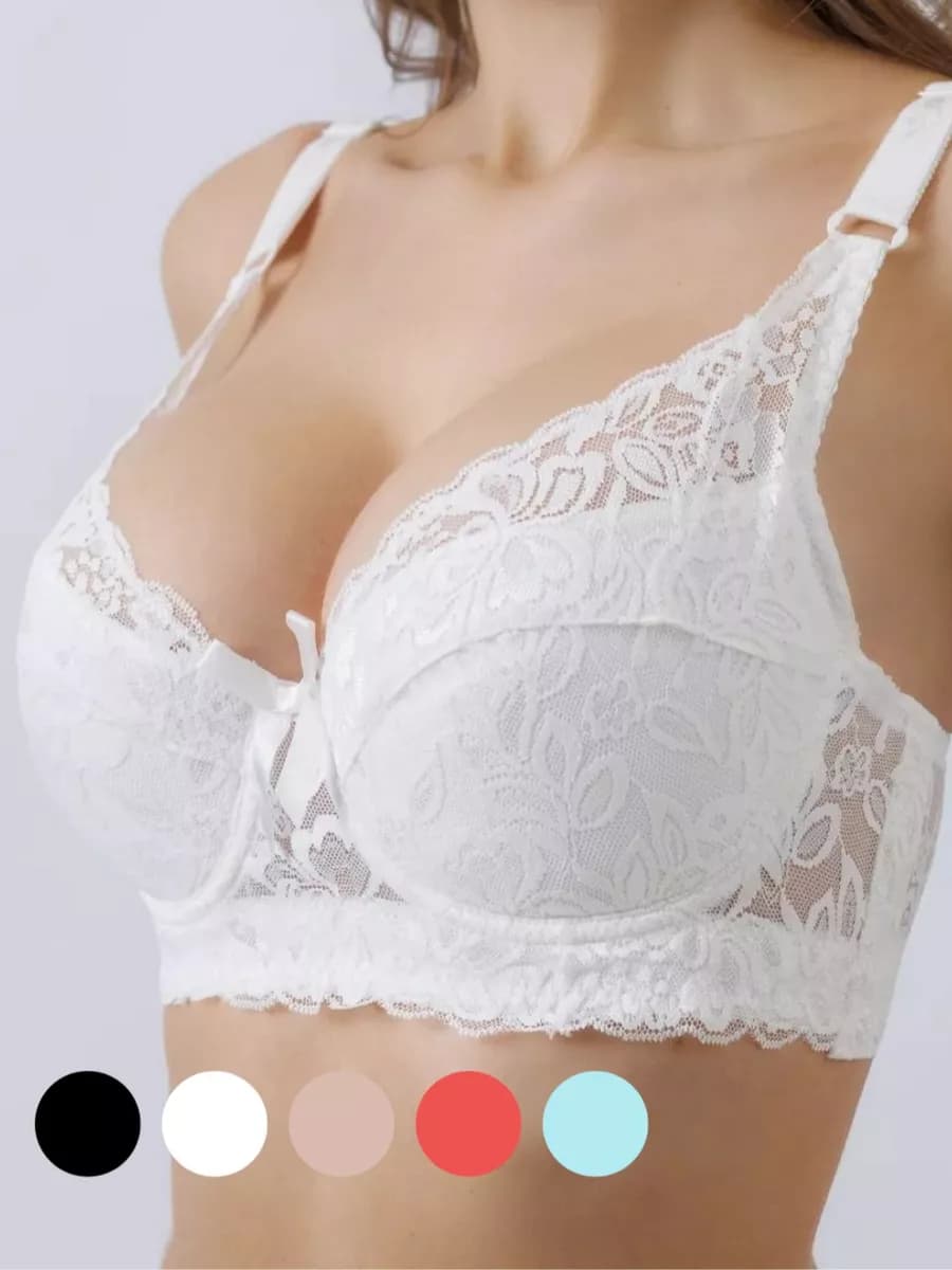 Бюстгальтер кружевной с мягкой чашкой на косточках