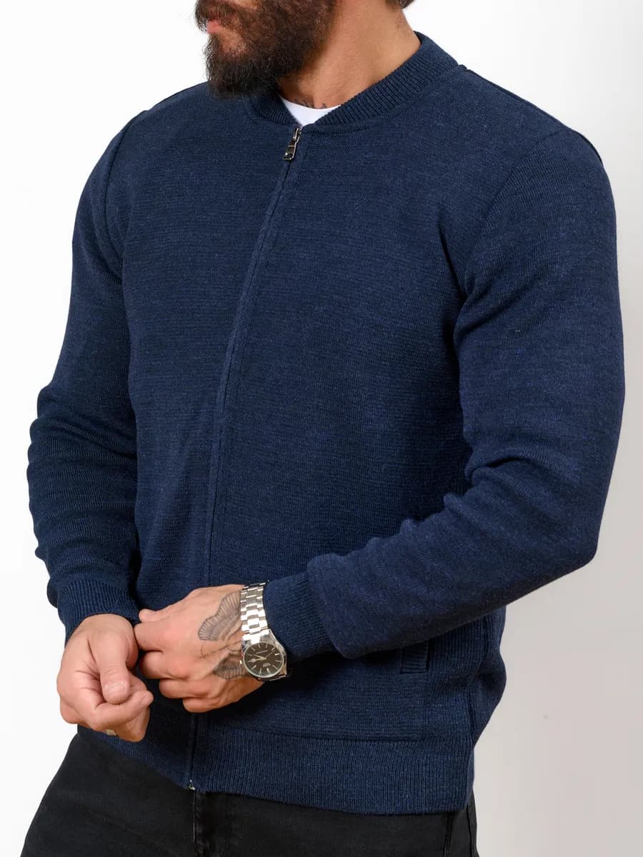 Кардиган на молнии вязаный офисный