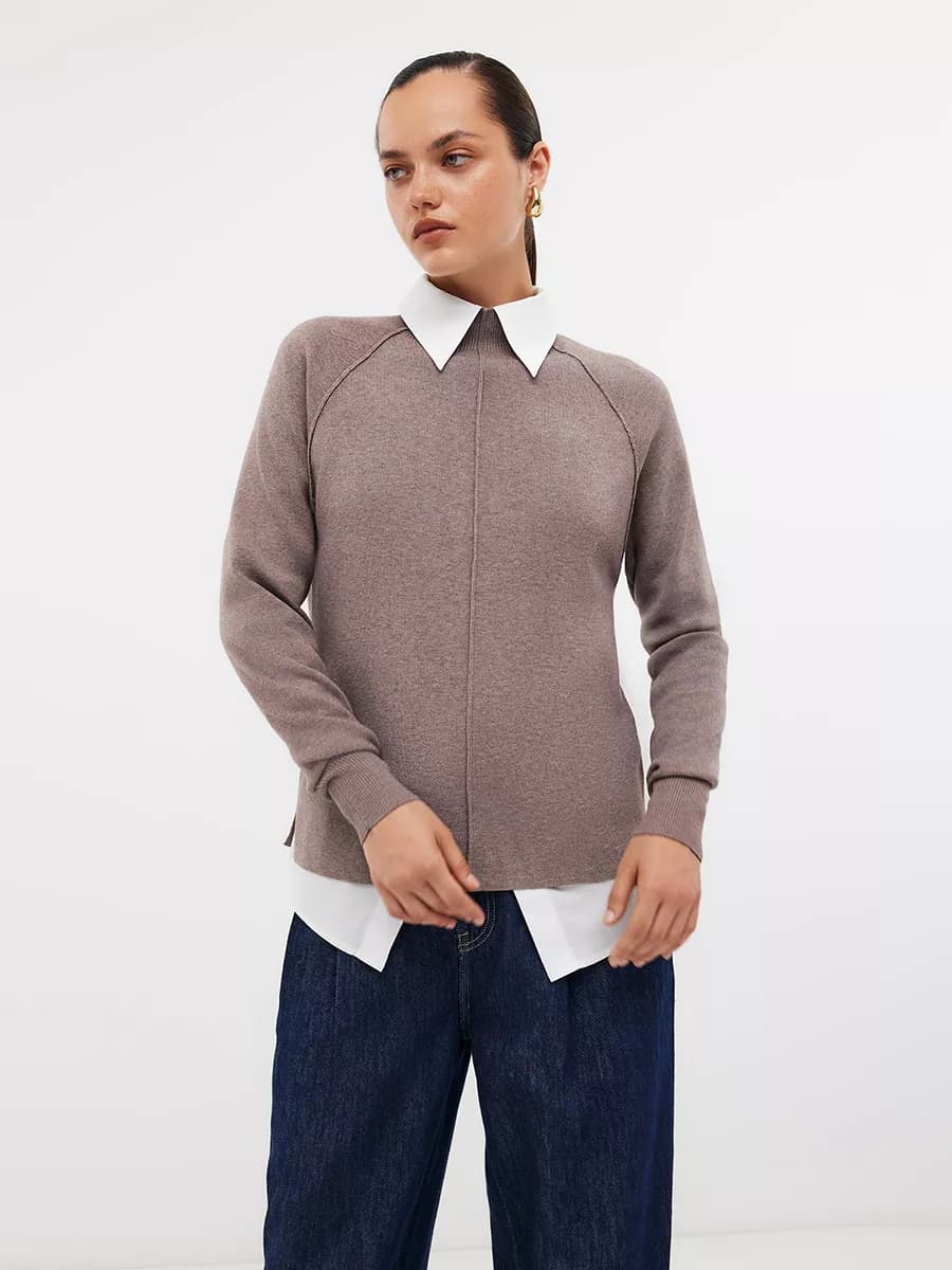 Джемпер теплый вязаный - фото 1