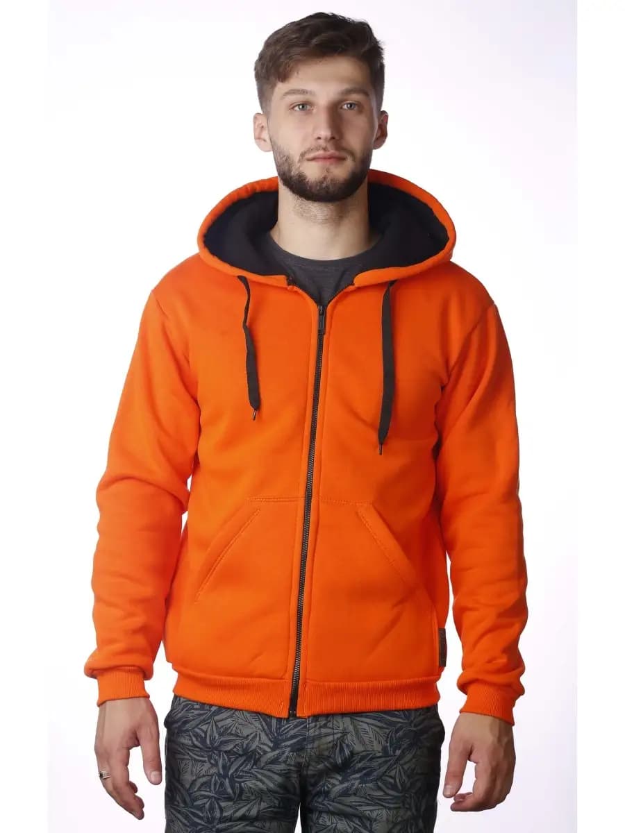 Толстовка с начесом оверсайз на молнии с капюшоном