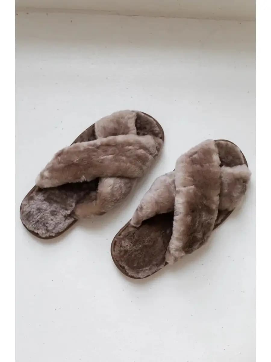 Тапочки домашние из натурального меха