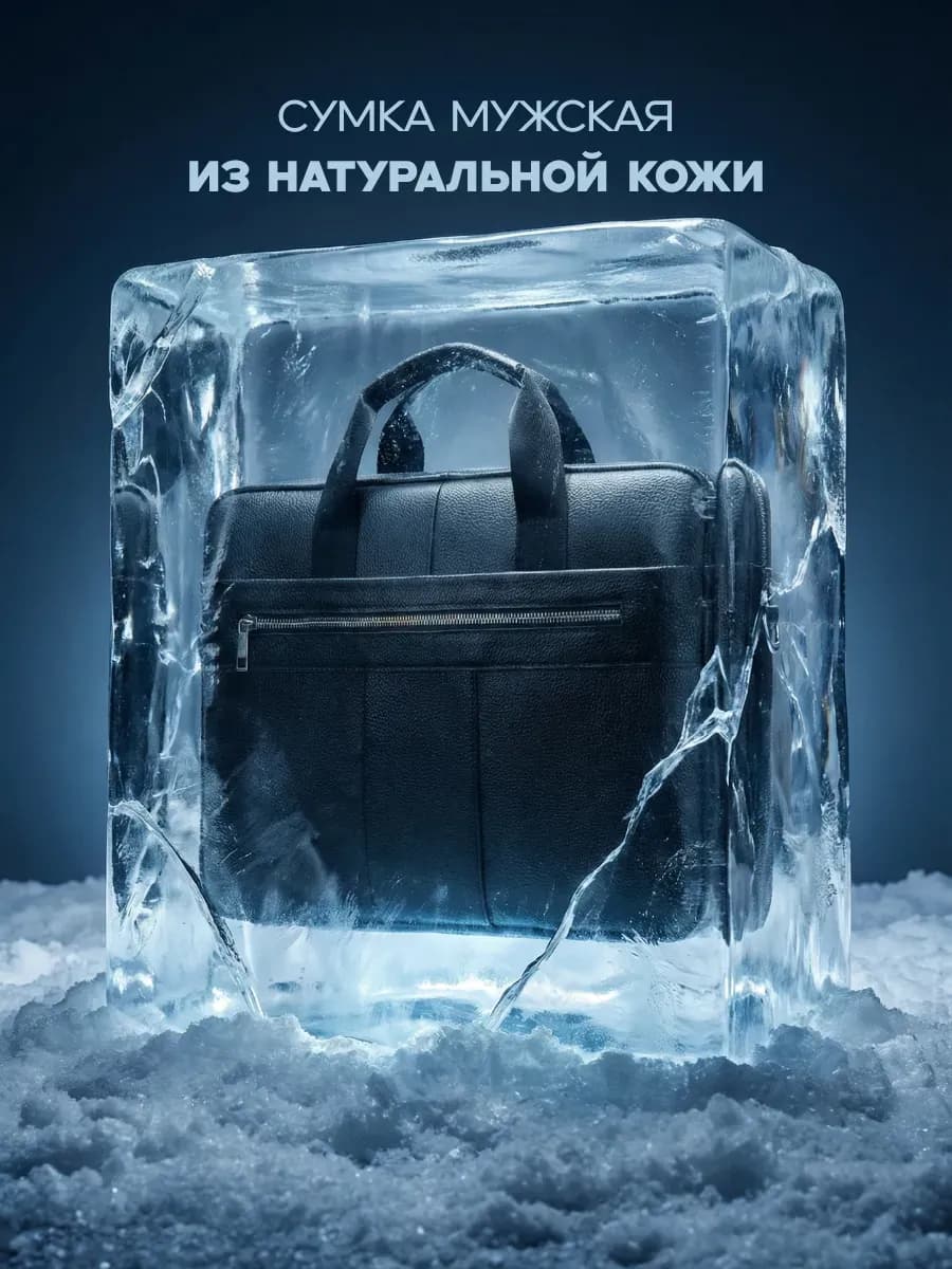 Сумка из натуральной кожи для ноутбука и документов А4