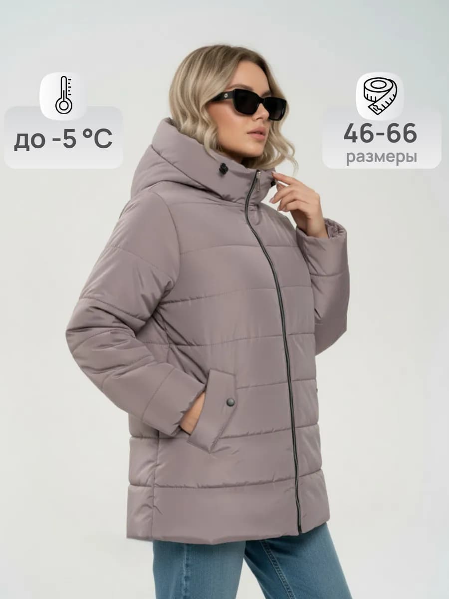 Куртка весенняя с капюшоном больших размеров