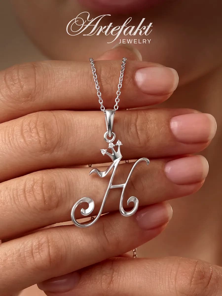 Подвеска на шею серебро 925 с буквой Н серебряная