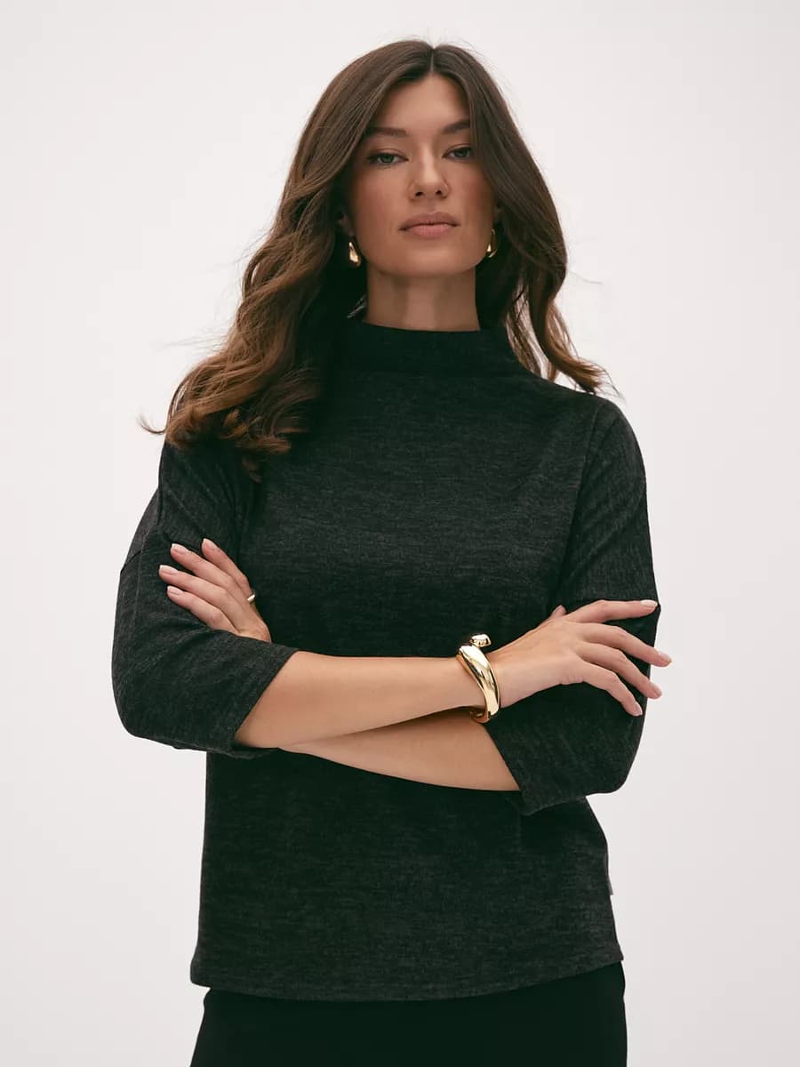 Джемпер оверсайз трикотажный с длинным рукавом