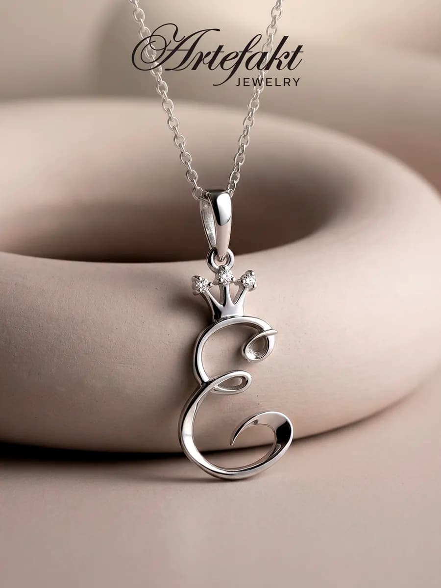 Подвеска на шею серебро 925 с буквой Е серебряная