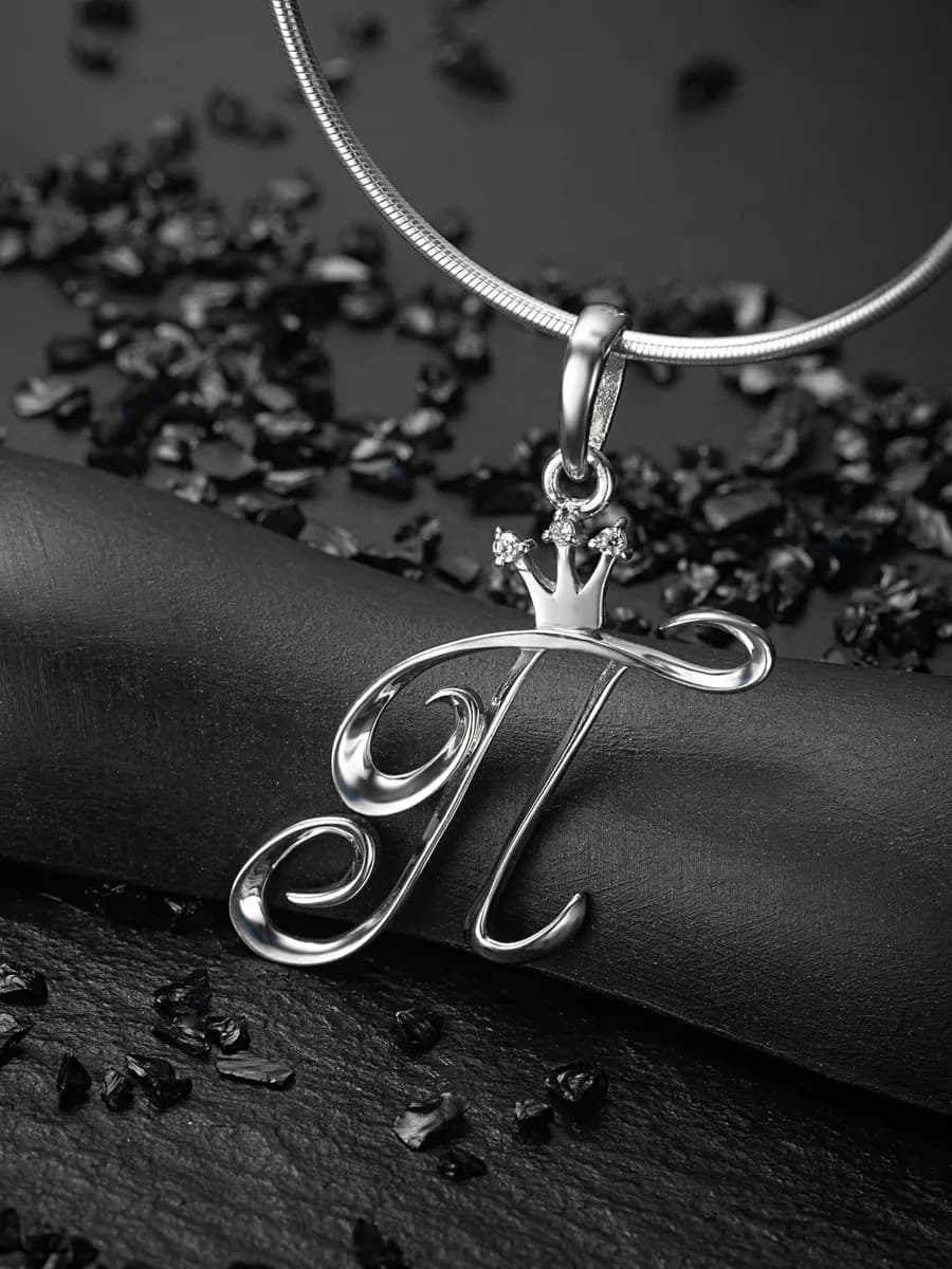 Подвеска на шею серебро 925 с буквой П серебряная - фото 1