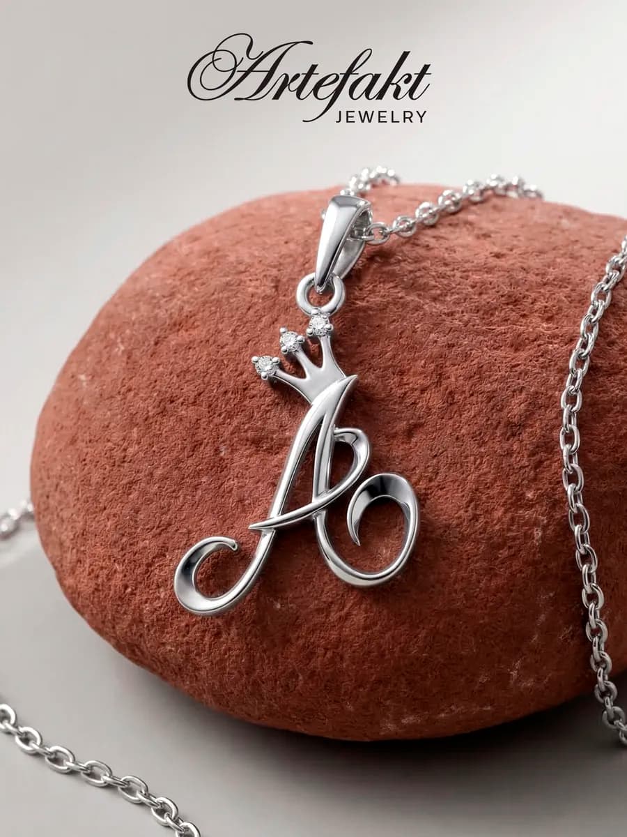 Подвеска на шею серебро 925 с буквой А серебряная