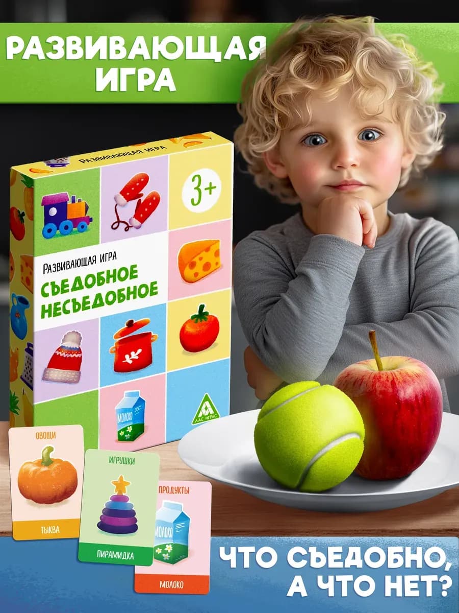 Развивающая настольная игра Съедобное-несъедобное