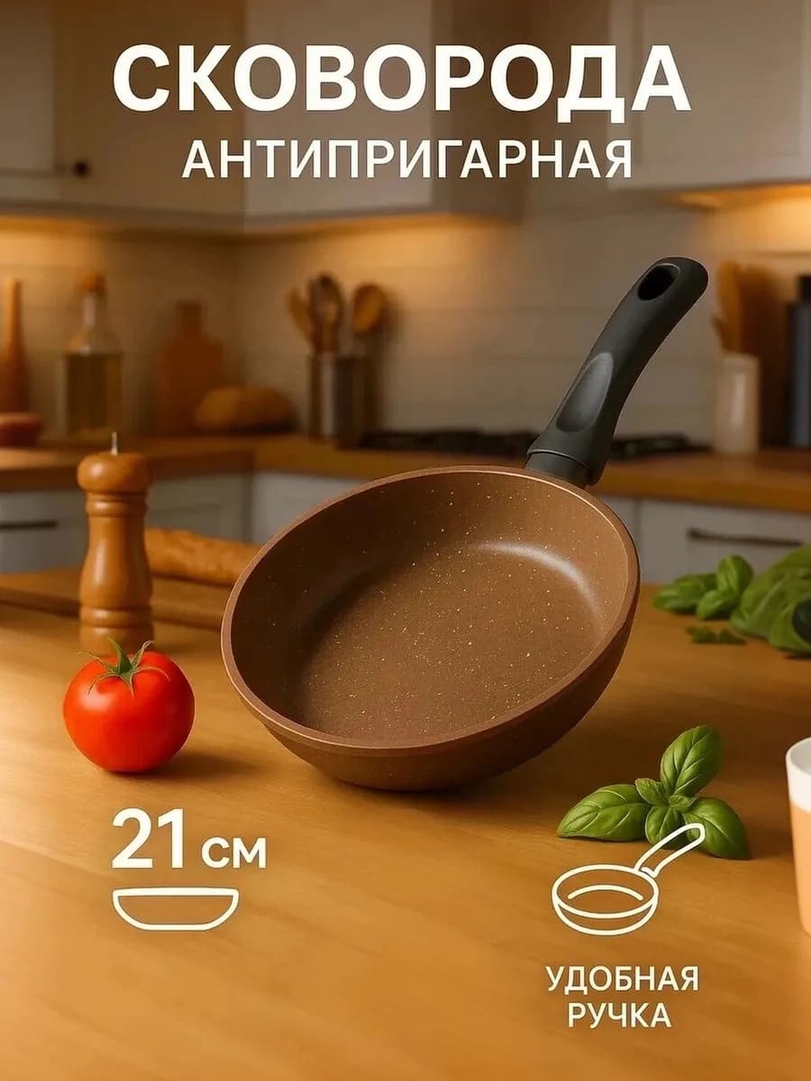 Сковорода с антипригарным покрытием 21 см