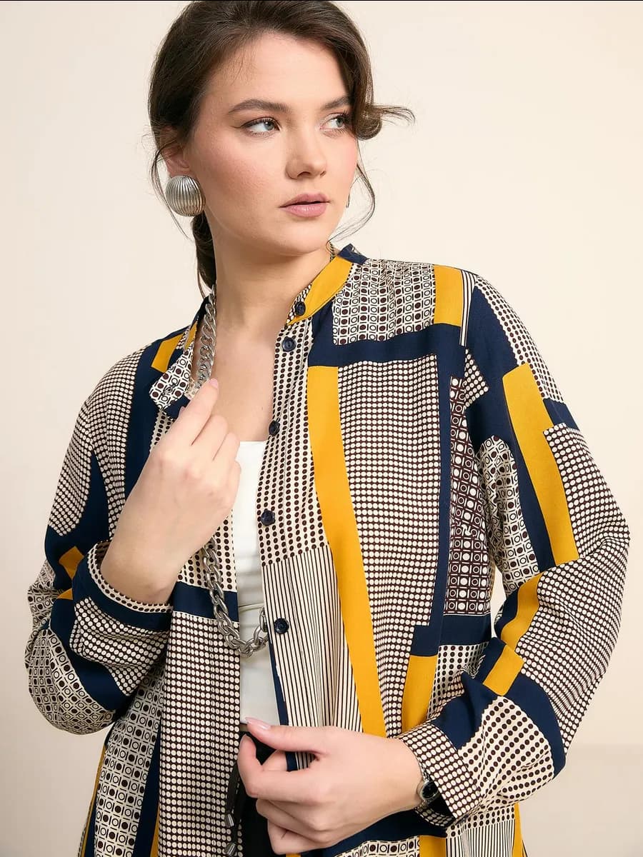 Красивая рубашка оверсайз больших размеров - фото 1