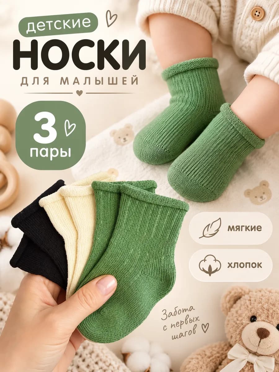 Носки для малышей 3 пары
