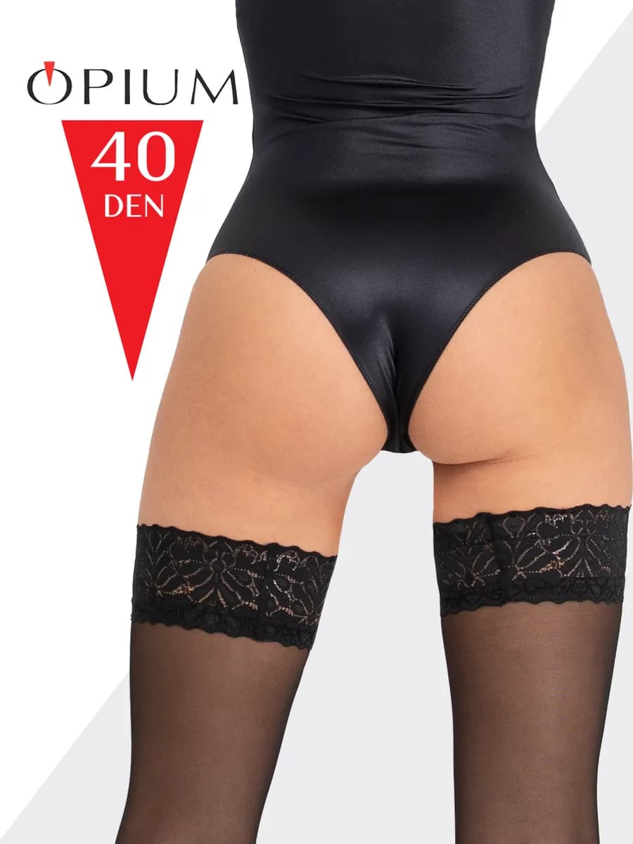 Чулки кружевные на силиконовой резинке с кружевом