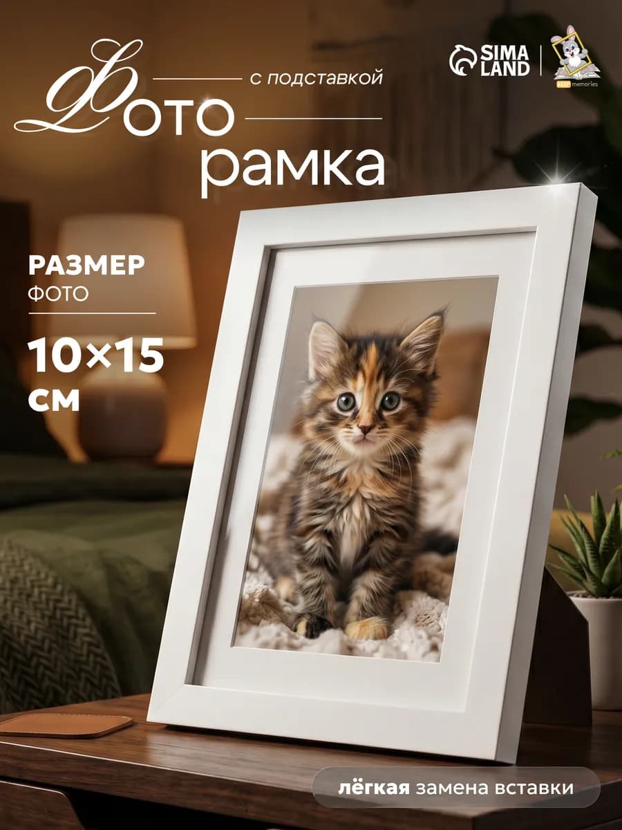 Фоторамка белая 10х15 см