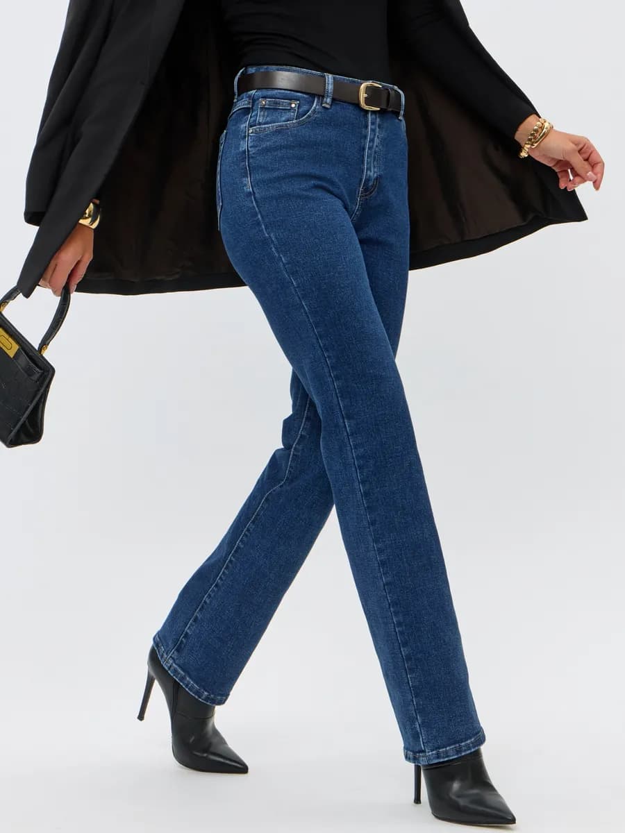 Джинсы прямые классические стрейч