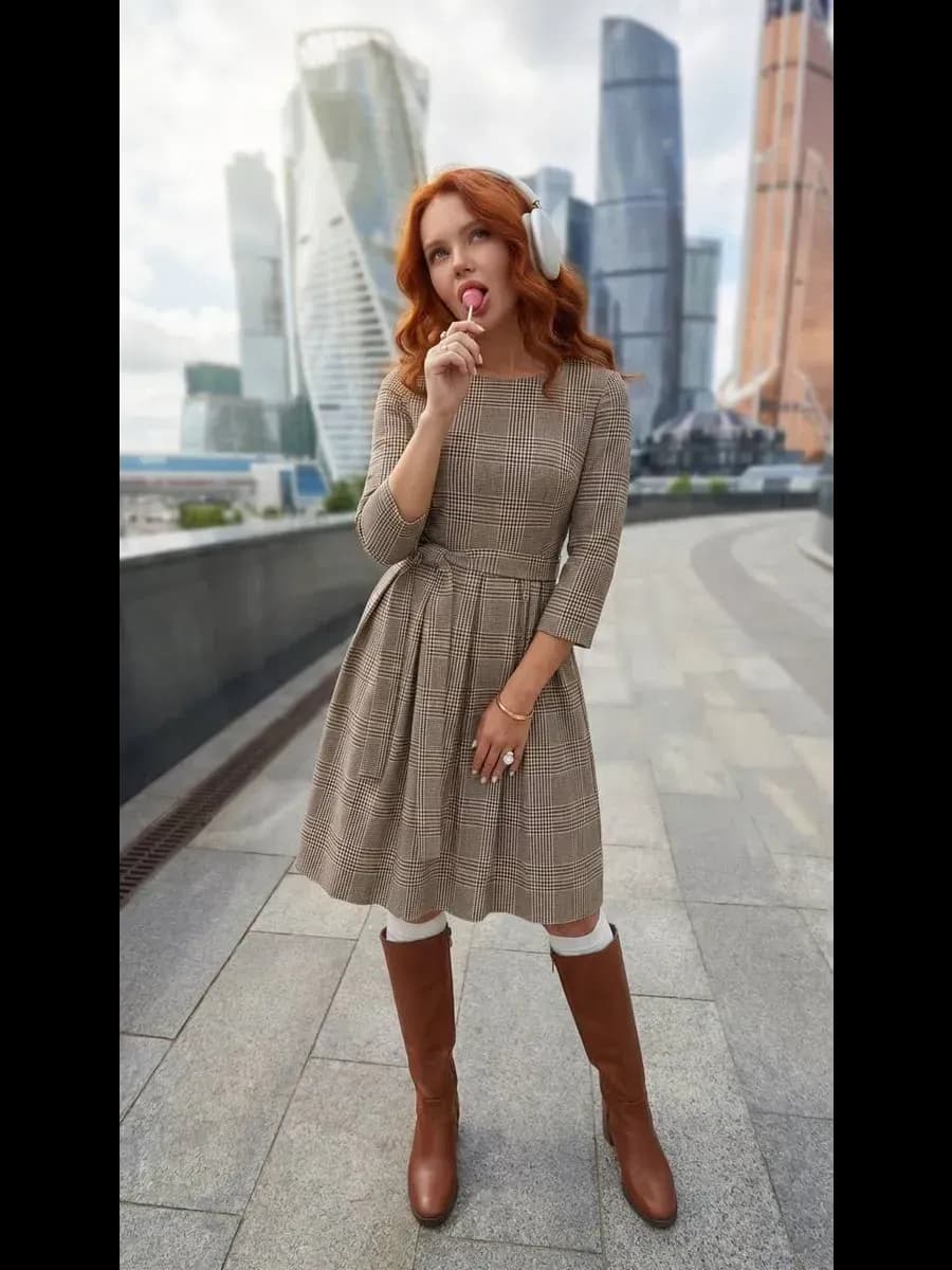 Платье повседневное теплое