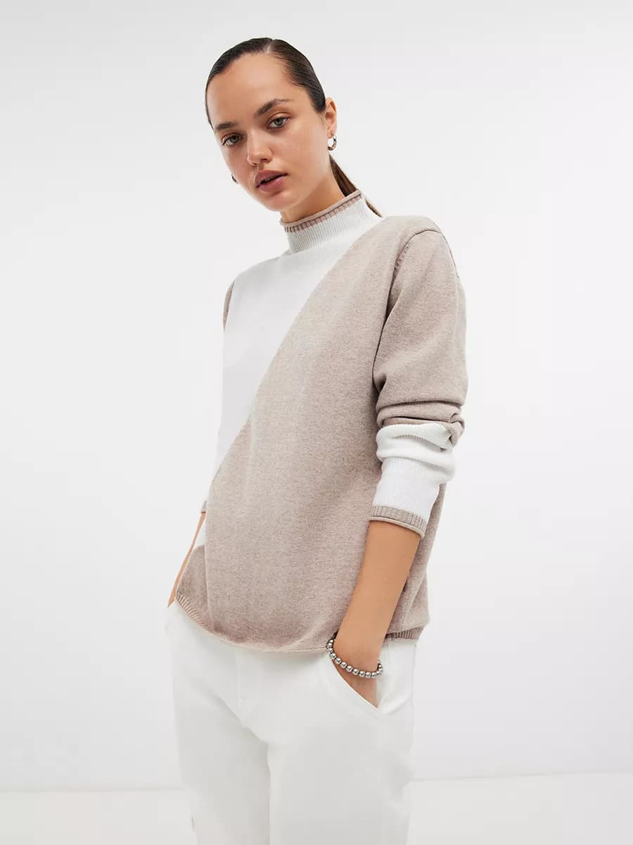 Джемпер с воротом с шерстью - фото 1