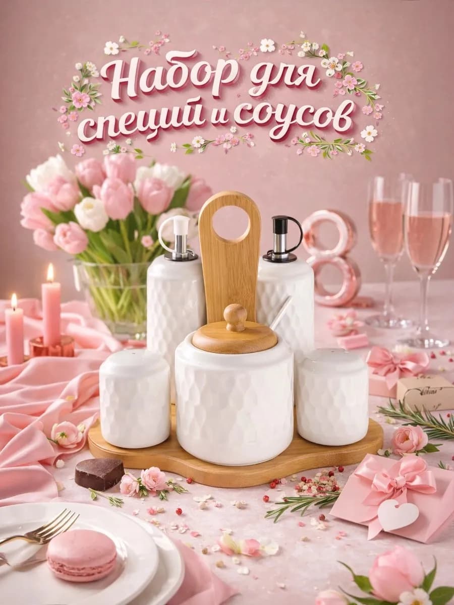Баночки для специй и масел на подставке 360 мл