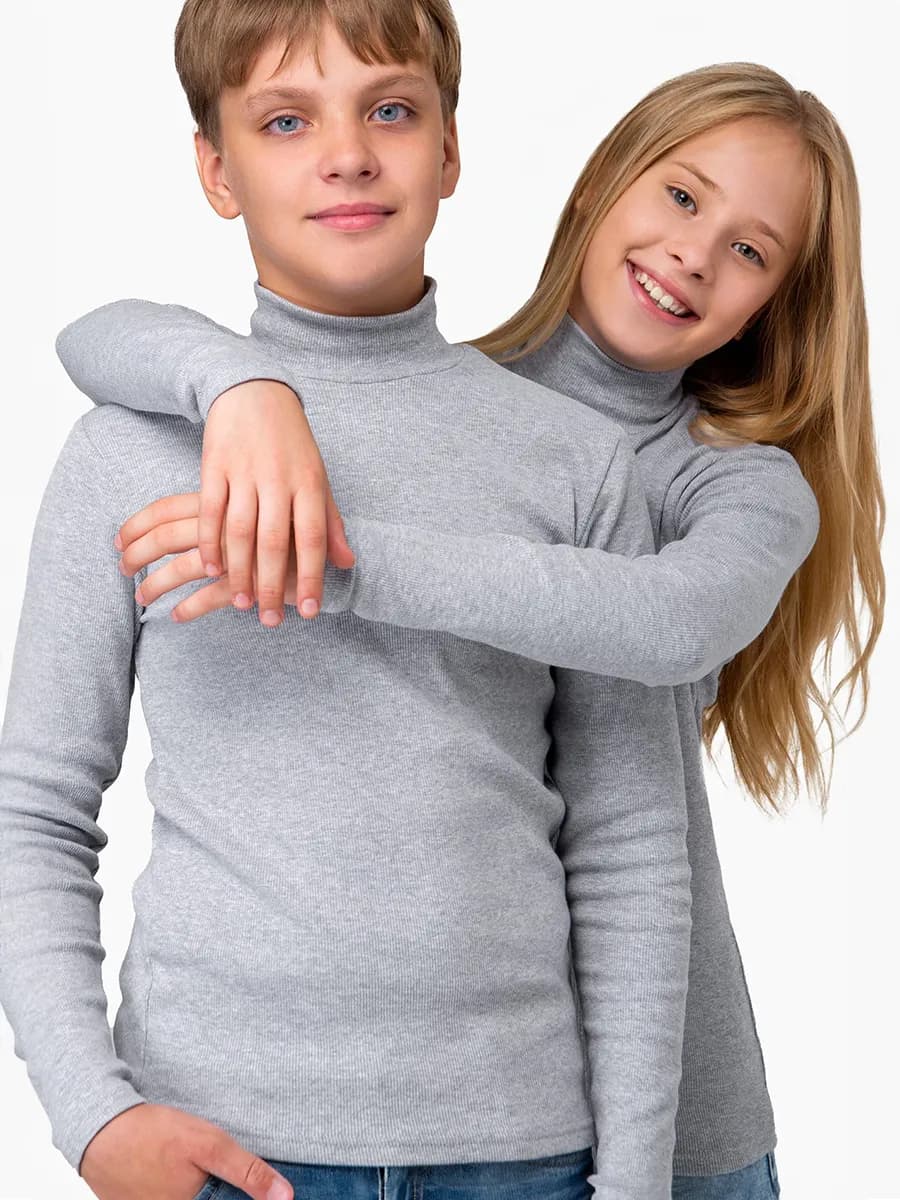 Водолазка детская в рубчик базовая школьная