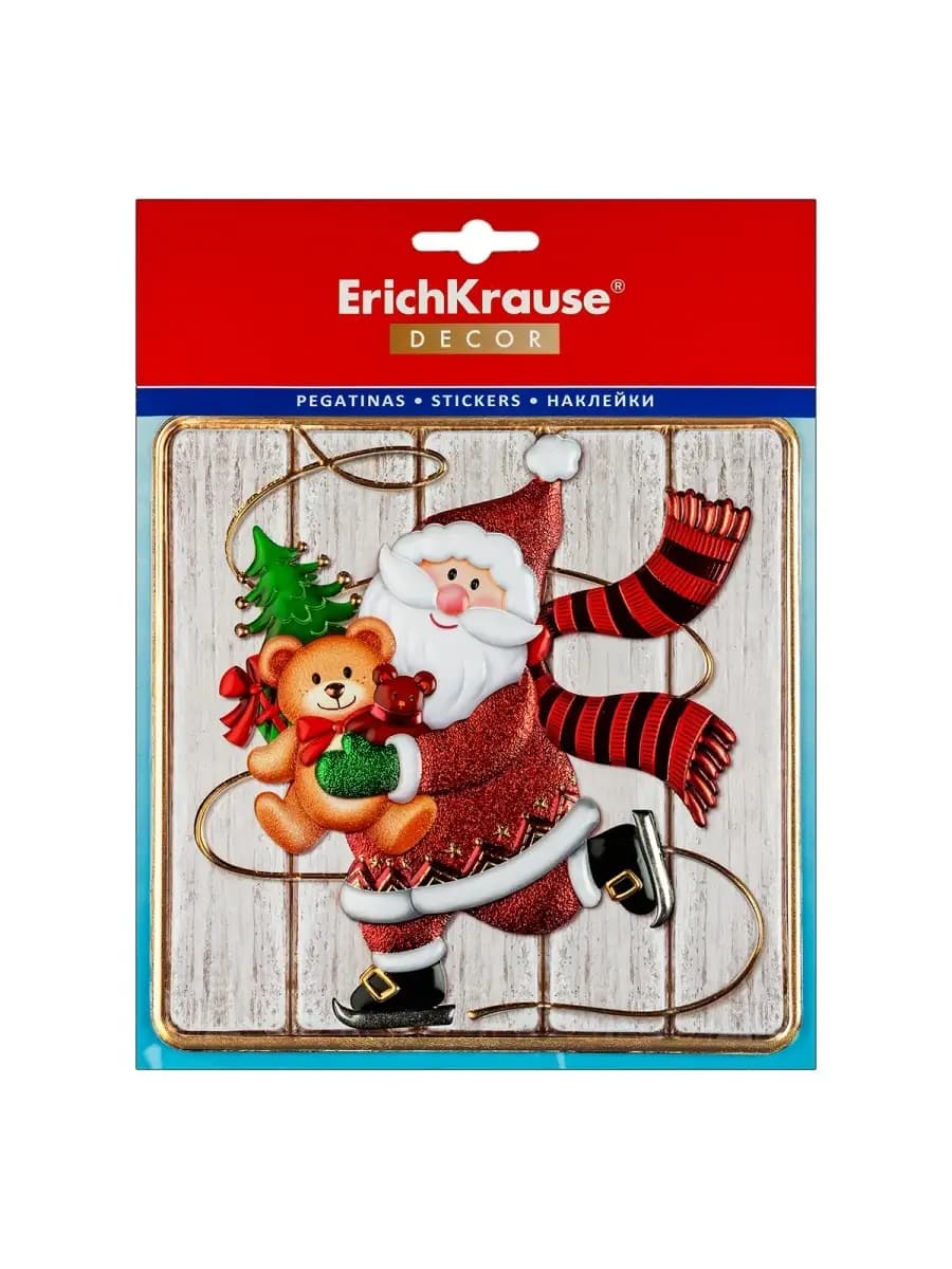Наклейки новогодние, декор на новый год, Дед мороз