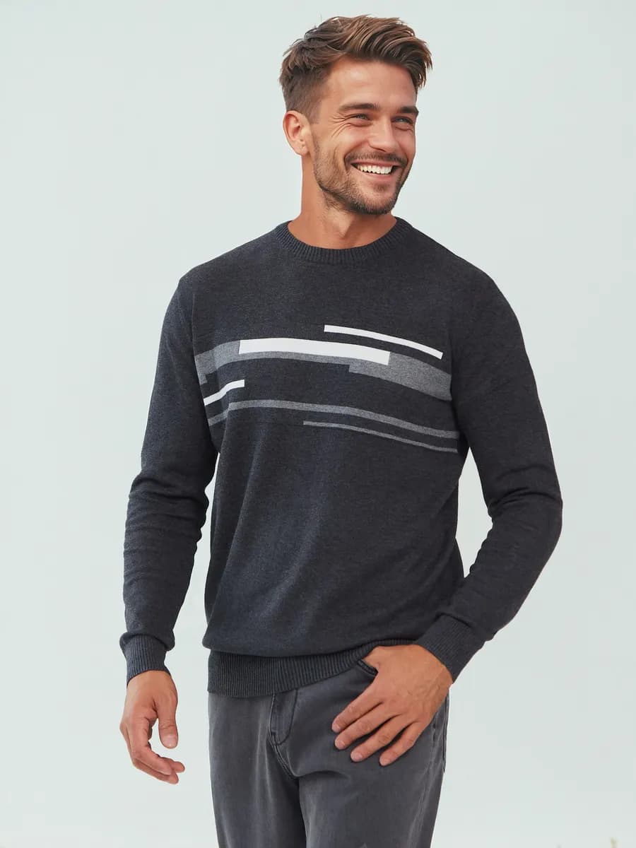 Джемпер в полоску свитер больших размеров