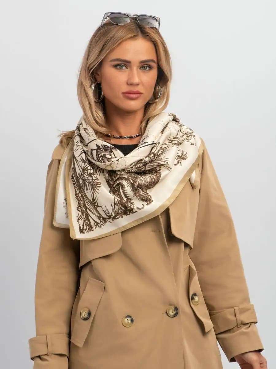 платок на голову шею и пояс шелковый косынка девочке зимняя